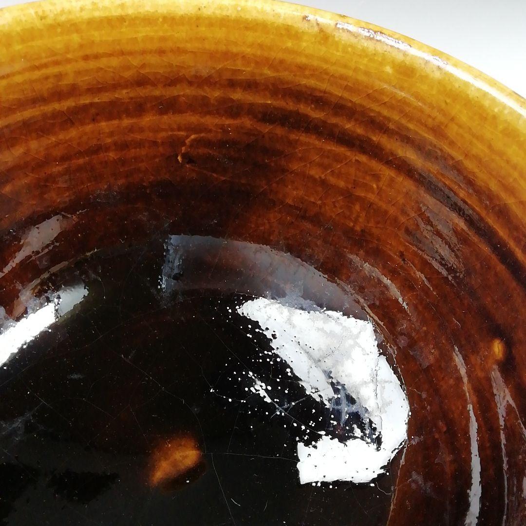 Ｔ６２５　茶碗　『飴釉　茶碗』『神通窯　筧田孝嗣』　共箱　抹茶碗　茶道具