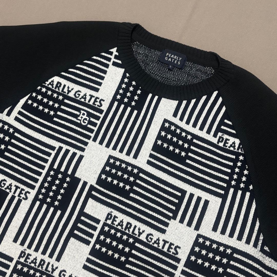 パーリーゲイツPEARLY GATES 星条旗柄総柄ニットセーター 6