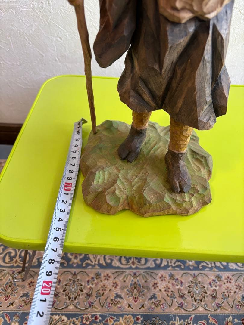 木彫　佐藤晃永　旅「山頭火」　 約30cm 専用箱付き