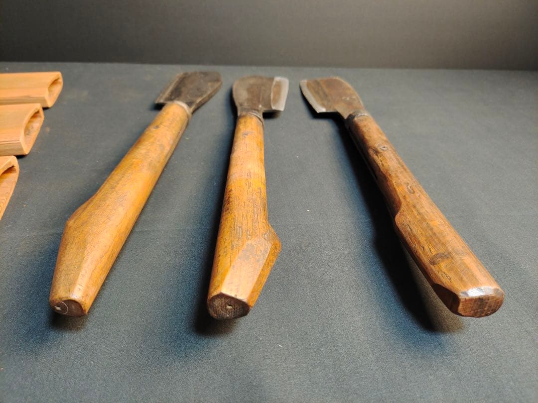 木鞘　鉈　3本　サバイバルナイフ　薪割り　腰鉈　大工道具　鋼製　手打　土佐 照光