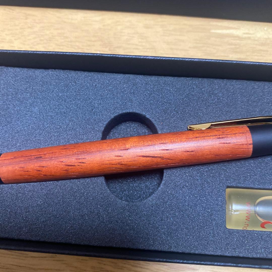 【試し書き程度】野原工芸　新型シャーペン　紅紫檀 0.5mm ゴールド金具