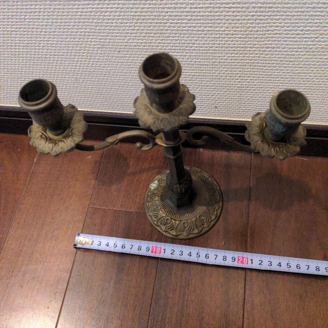 3灯式　フランスキャンドルホルダー　アンティークキャンドルスタンド　　 真鍮
