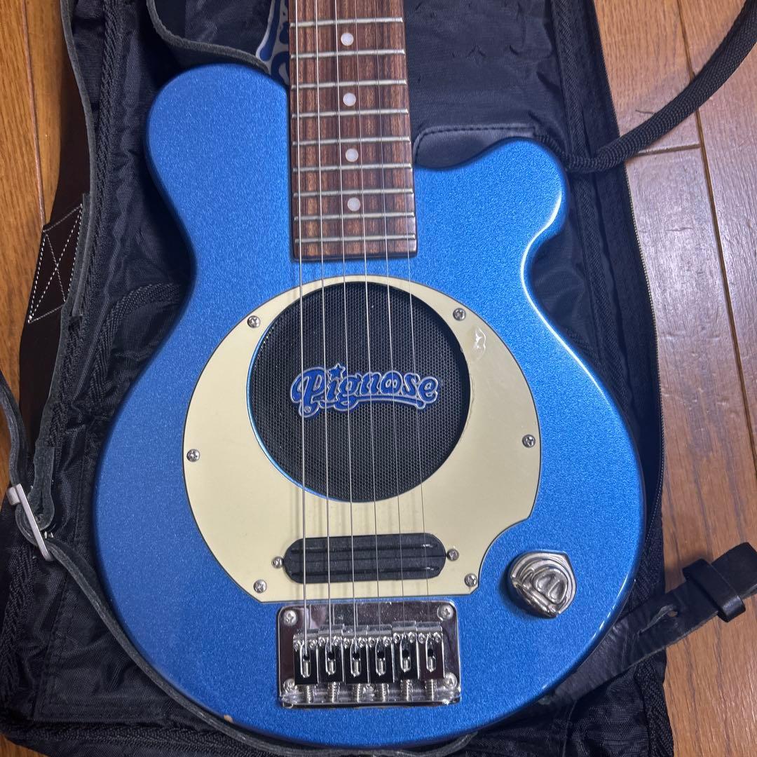 ピグノーズ　pignoseアンプ内蔵エレキギター　ブルーメタリック　楽器店整備品