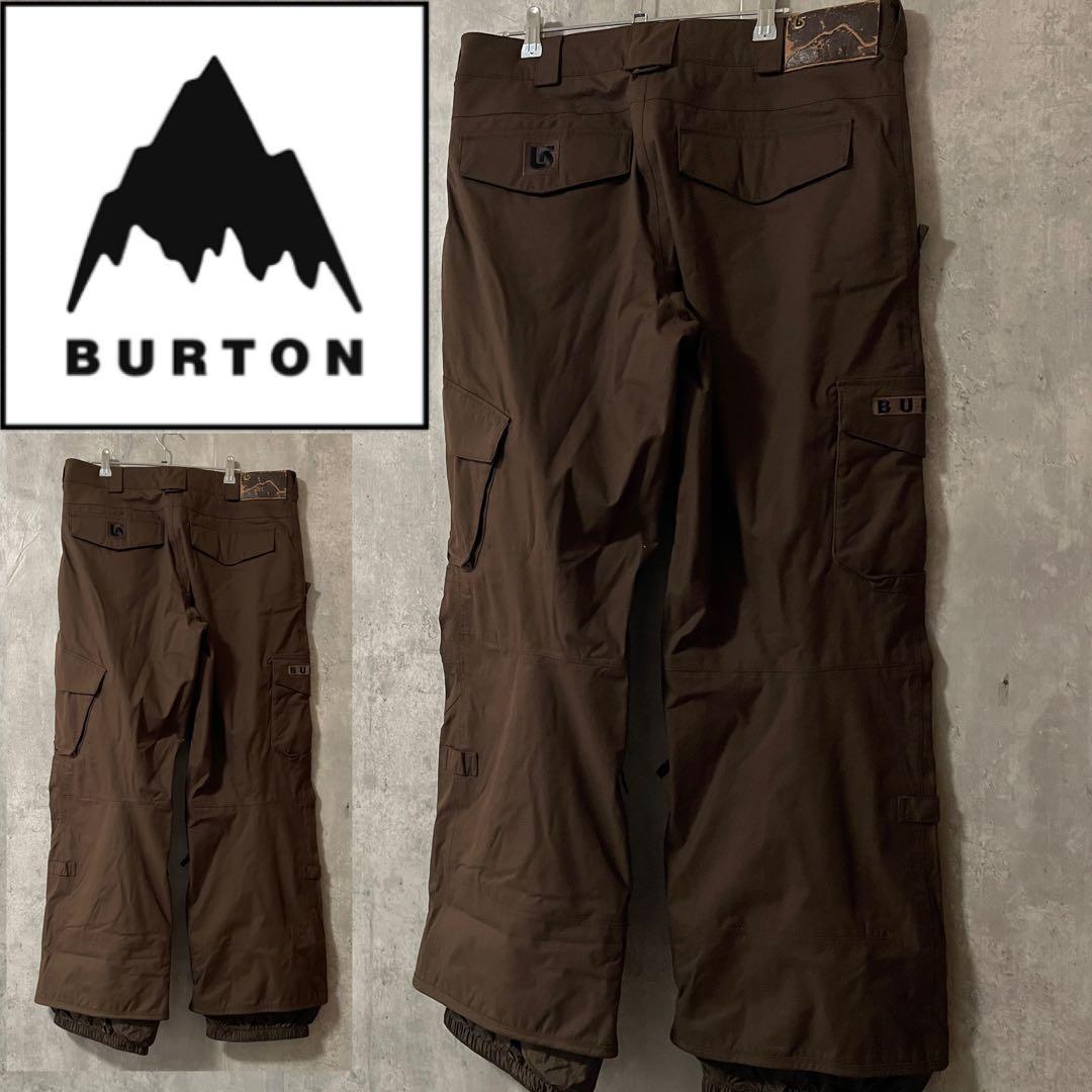burtonバートンスキーパンツスノーボードウェアズボン下茶色ブラウン刺繍ロゴ