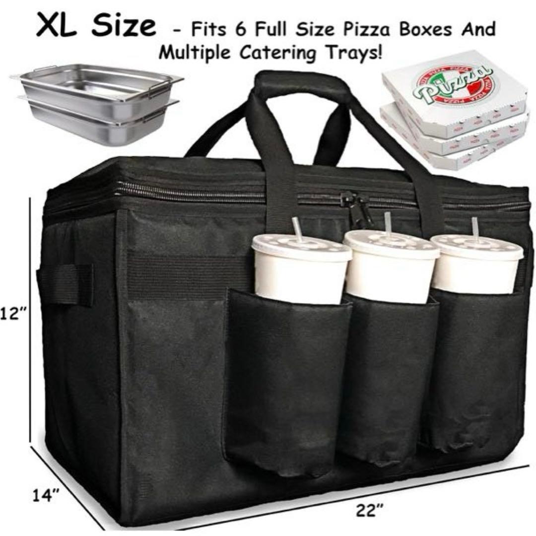 断熱フードデリバリーバッグ カップホルダー/ドリンクキャリア付き