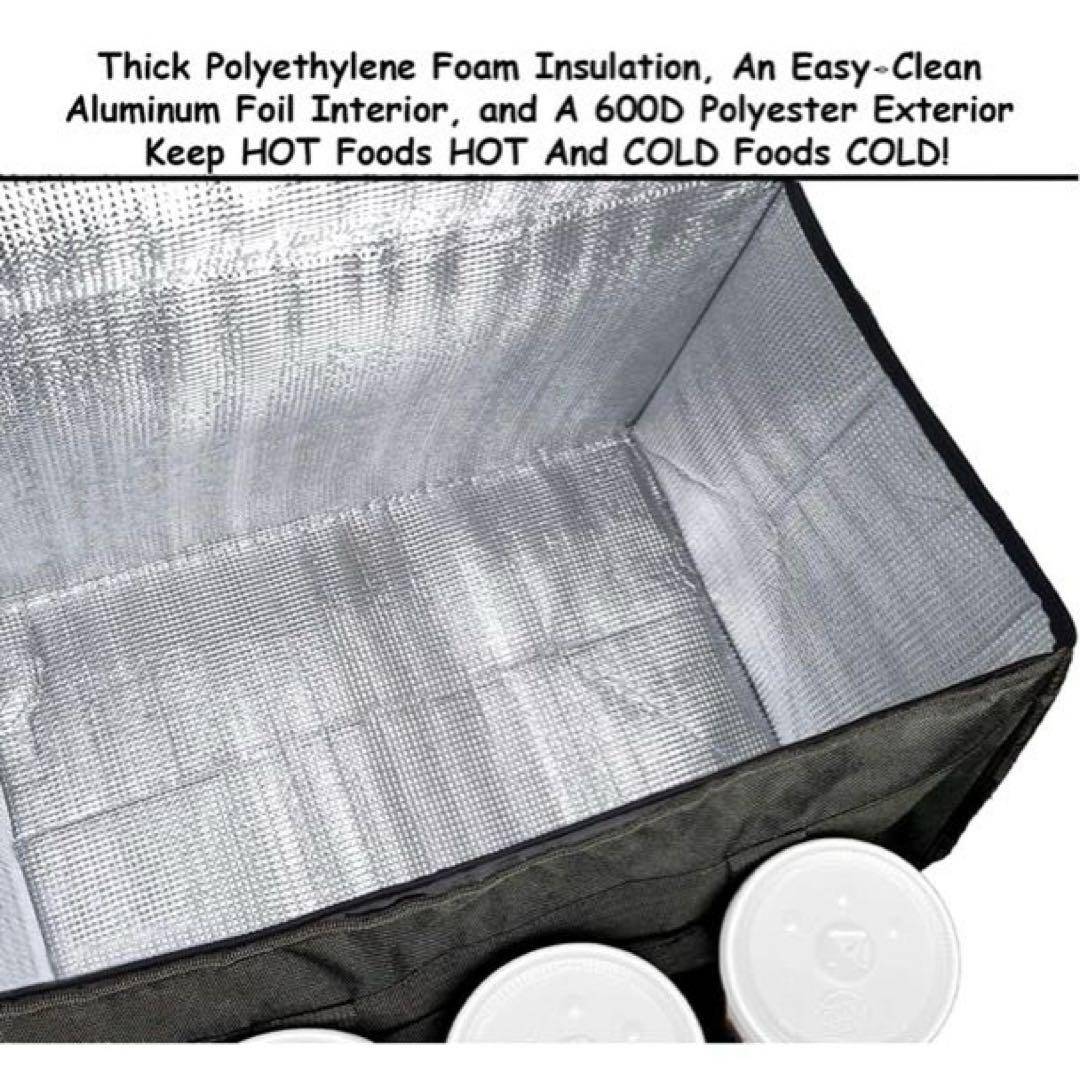 断熱フードデリバリーバッグ カップホルダー/ドリンクキャリア付き