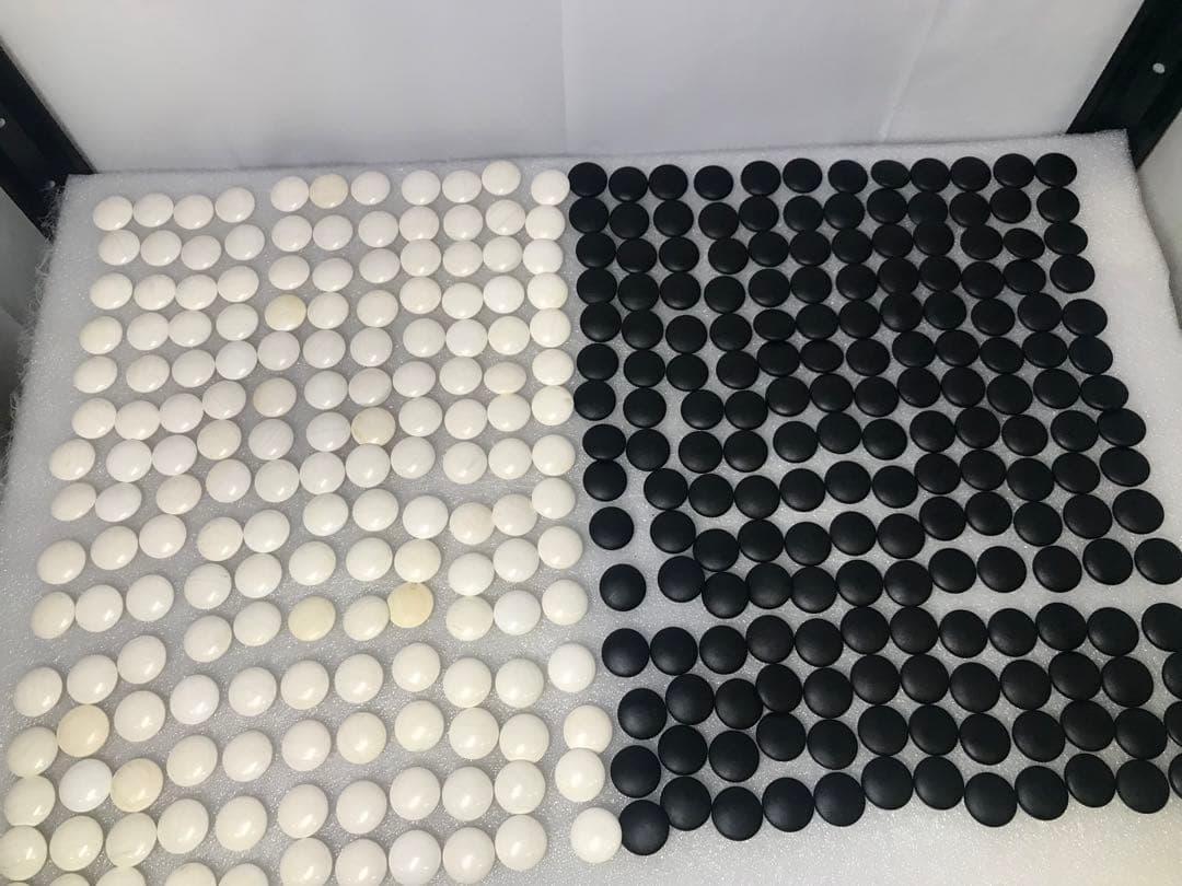 高級　囲碁　 碁笥　碁石セット　蛤碁石 　白色 165個　那智黒 180個