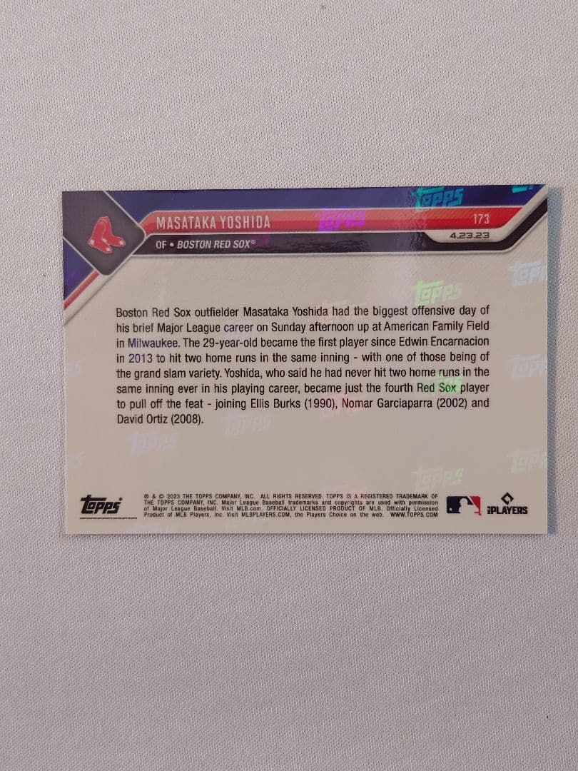 topps now 吉田正尚 レッドソックス バファローズ #173 16