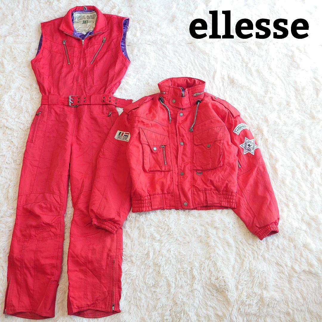 エレッセ スキー スノーボードウェア セットアップ ロゴ刺繍 レトロ M