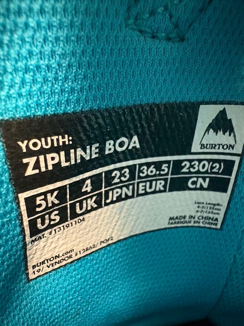 バートン　ZIPLINE BOA ユース 23.0cm　スノーボードブーツ