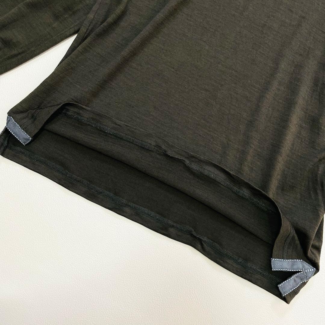 6415 ブリーフィング　タートルネック　薄手ニット　ウール　カーキ　2023年