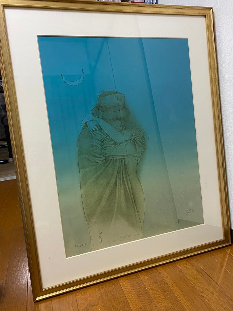 リトグラフ ブルーノ・ブルーニ 「望月夜」 額付き