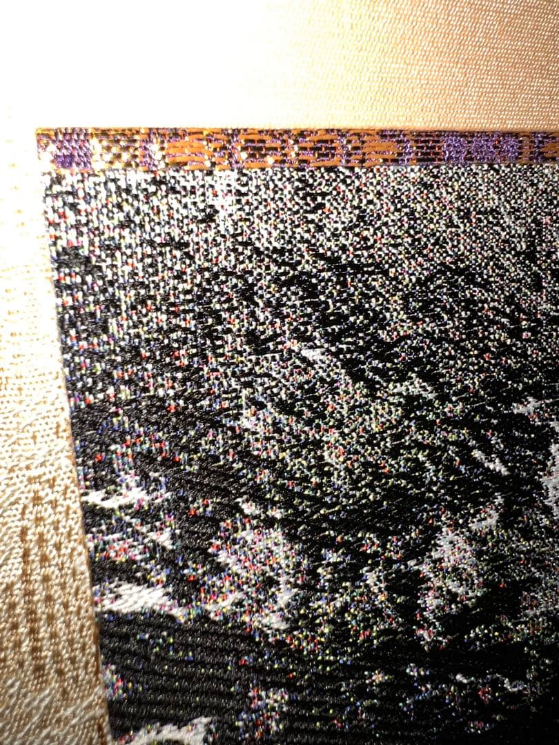 130 西陣織 那智山 青岸渡寺織絵「那智の滝 観音出現図」太巻付 共箱