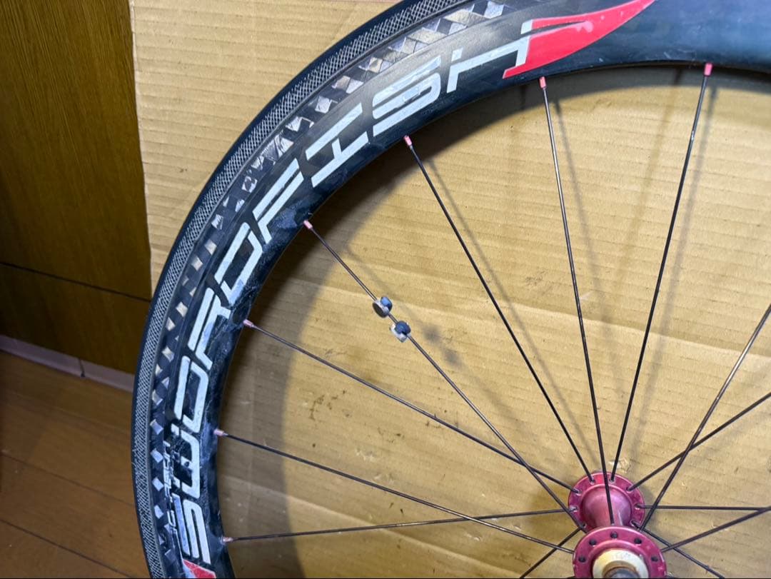 ロードバイク　カーボンチューブラーホイール　前後セット