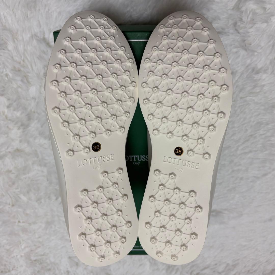 【新品】　LOTTUSSE Golf レザーゴルフシューズ 24.0 ホワイト