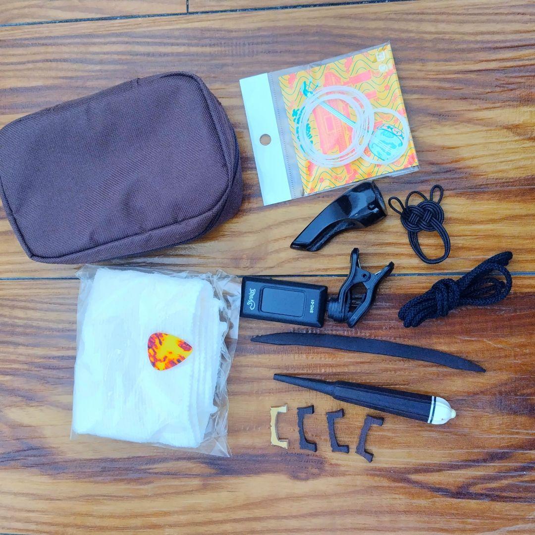 沖縄三線セット 本蛇皮強化張り 三線職人「米須睦」監修