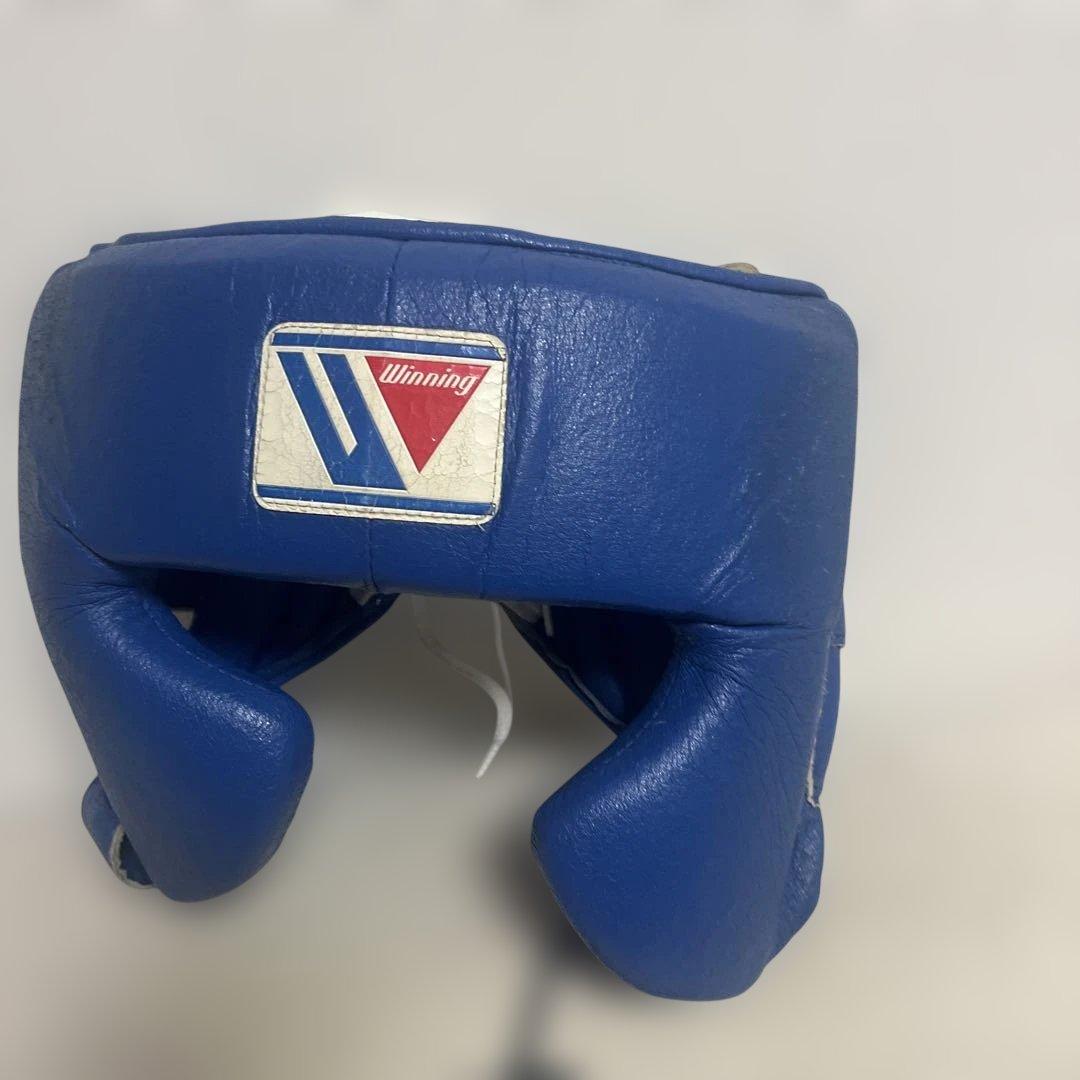 青 レザー ヘッドギア ボクシング