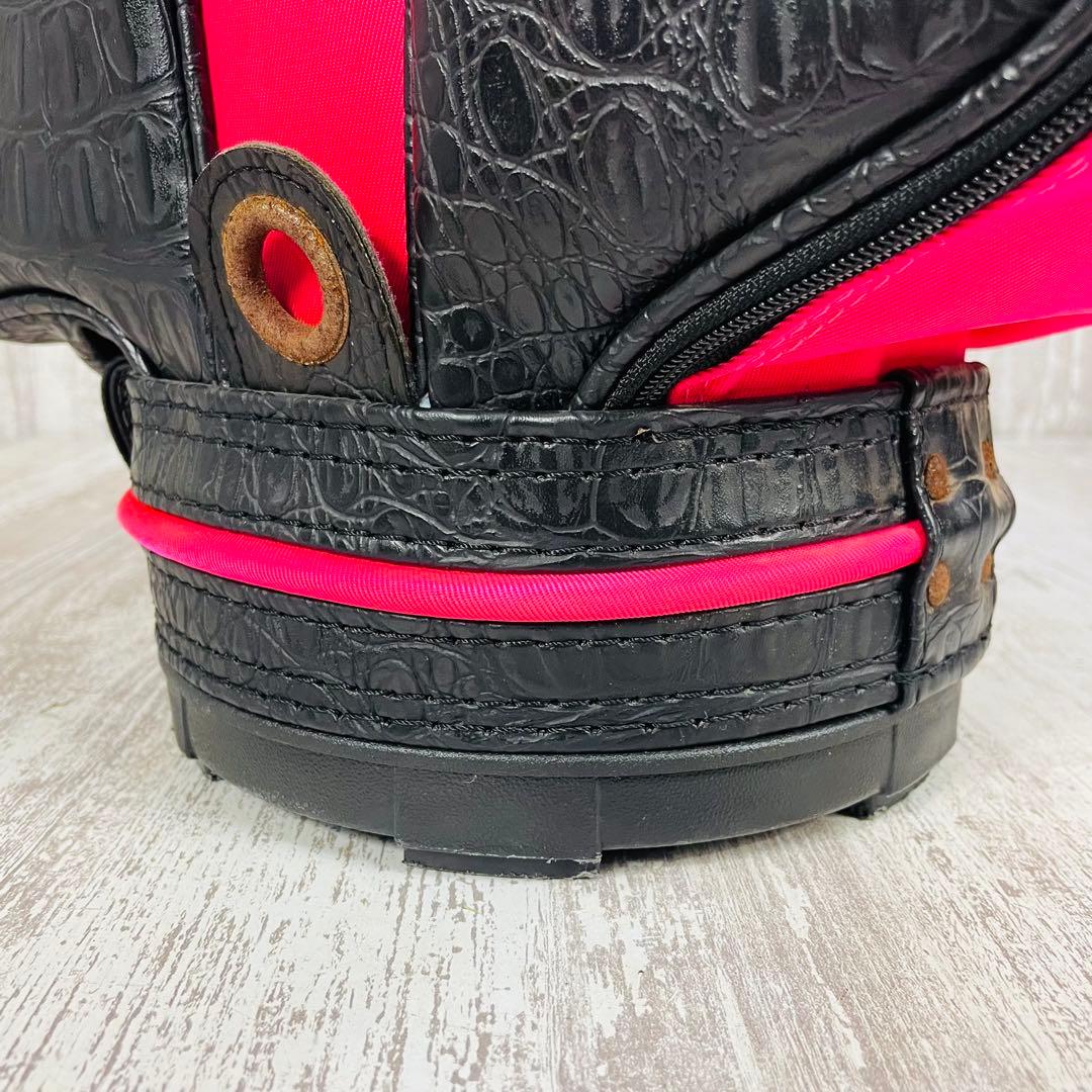 【希少品】BVLGARI ブルガリ キャディバッグ 型押し ロゴ刺繍 ピンク