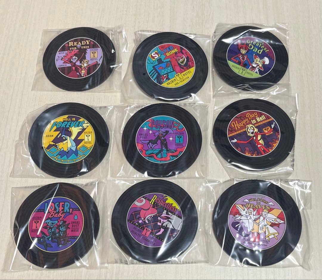 一番くじ　ハズビン•ホテルへようこそ G賞　レコード風ラバーコースター　全種