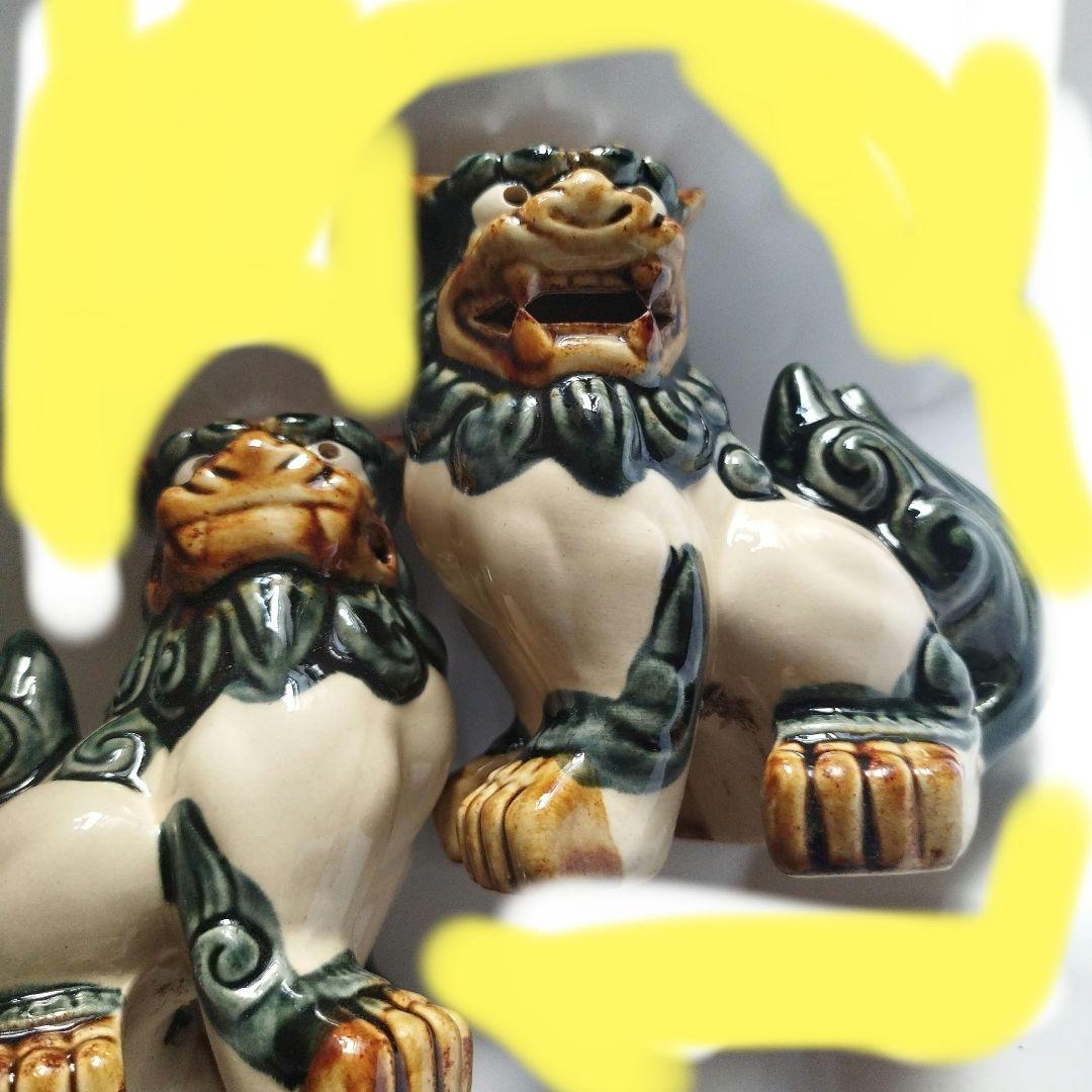沖縄　シイサー　魔除け陶器製 2体セット