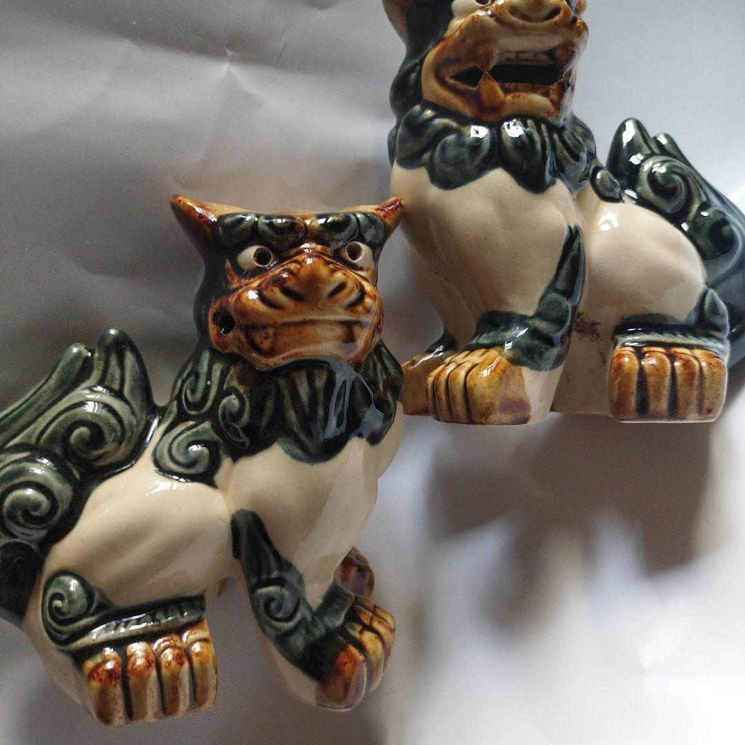 沖縄　シイサー　魔除け陶器製 2体セット