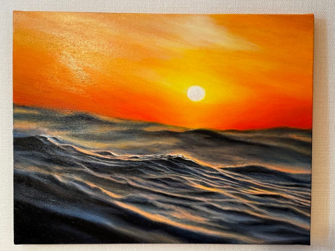 開運絵　油絵　海の絵　原画　サイン無し