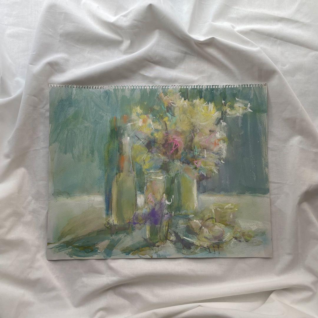 パステル画/色褪せない花束の贈り物/癒し/ヒーリング/パワースポット/