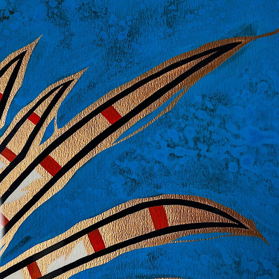 唯一無二のハナミノカサゴ｜額縁付き 絵画 原画 魚の絵 イラスト ドローイング