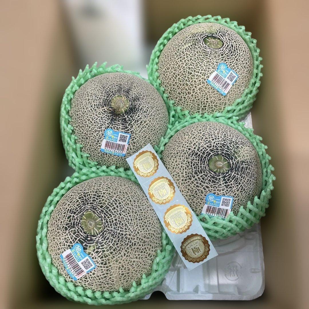 0291糖度18度以上！茨城県旭村産エルソルメロン極3Lサイズ1箱4玉入り