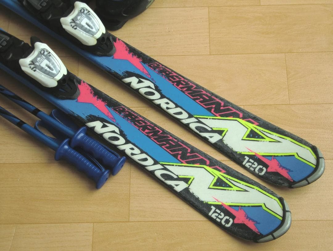 ■送料無料■ノルディカ＋Hart■子供用スキーセット■板120靴22■WAX済■