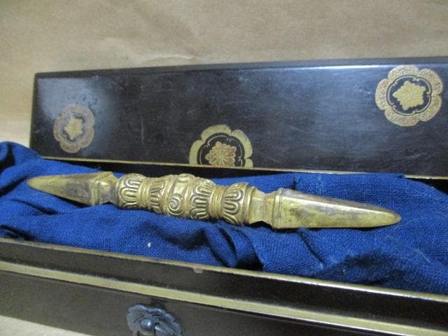 密教法具　独鈷杵　古箱付き　R43-3