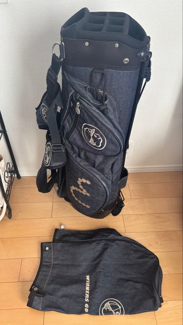 EVISU エビス デニム風キャディバッグ　スタンド式