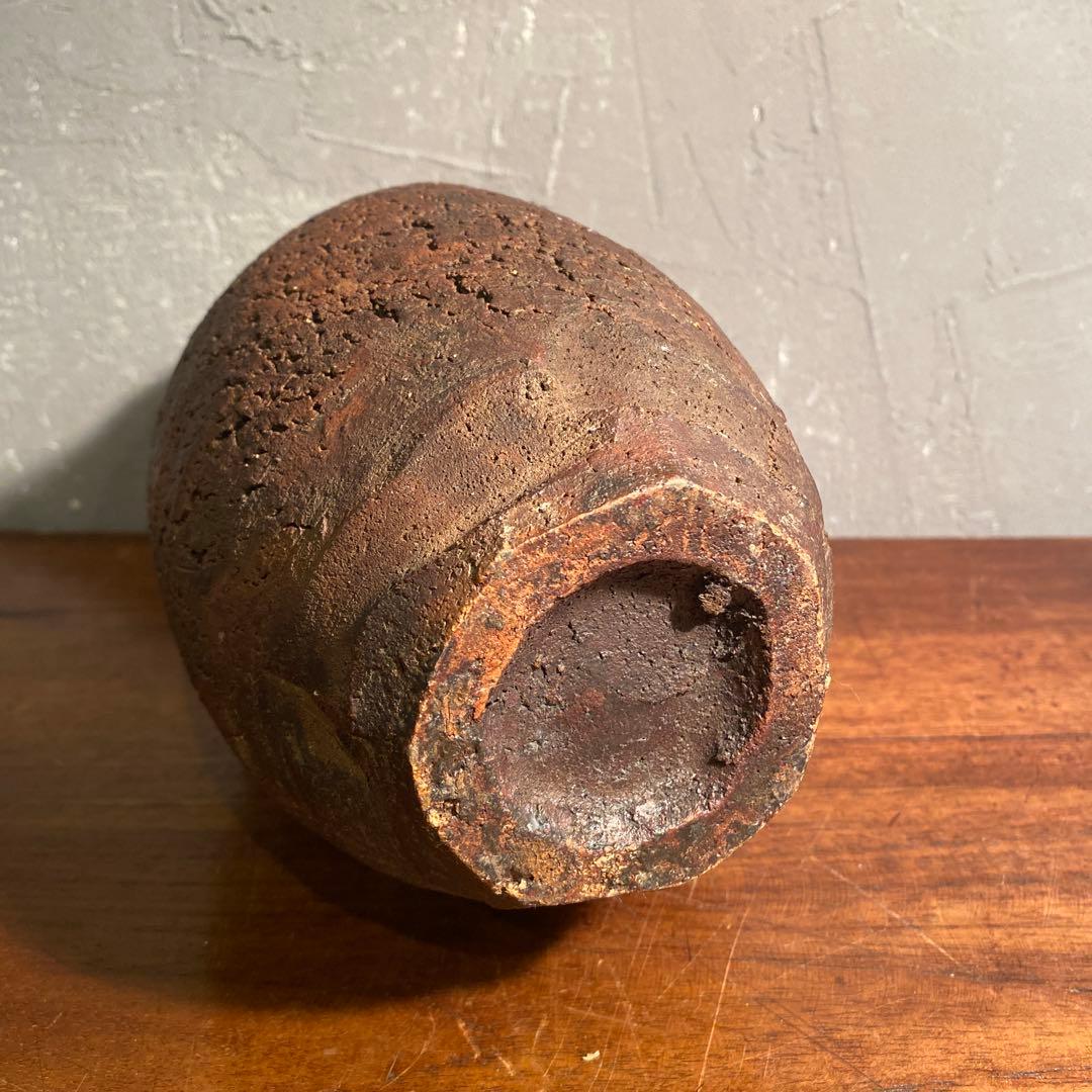 信楽焼 古仙堂 緑釉双耳花入 花瓶 花器 骨董品 時代物 インテリア