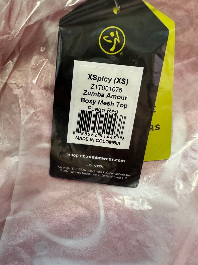 新品　正規品　ズンバ　X S バレンタイン　メッシュ　Tシャツ