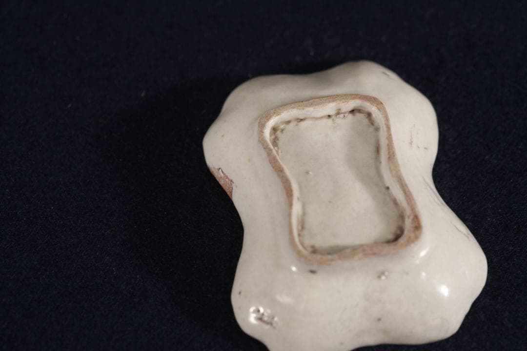 308　古伊万里染付紙摺印判更紗文様豆皿　無疵美品　江戸前期