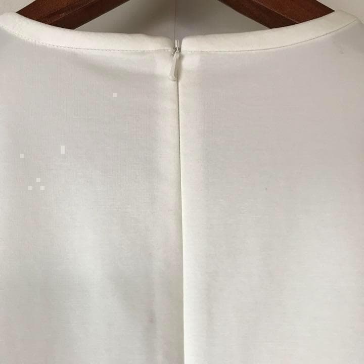 定価58300円【新品】レディース38ランバンスポール ポンチ素材ワンピース白