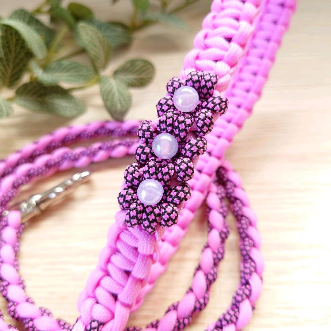 パラコードリード　チェリーピンク　ピンク レオパード　№043