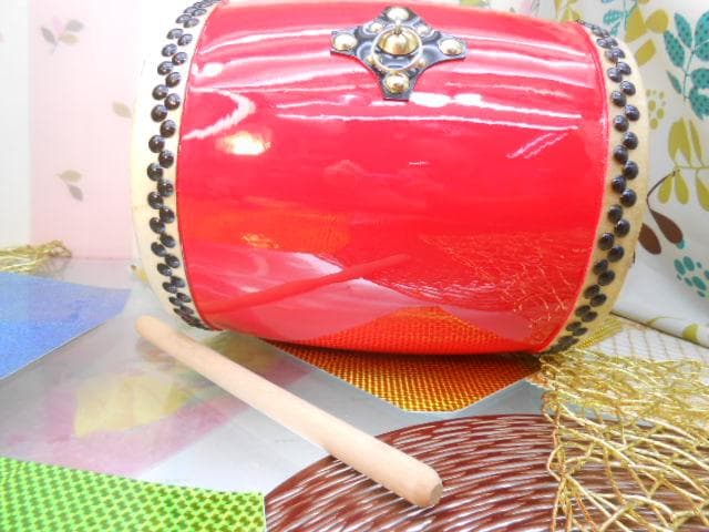 新品未使用(送料無料)17.980円Nエイサー小太鼓24cm*31cm 撥付黄牛