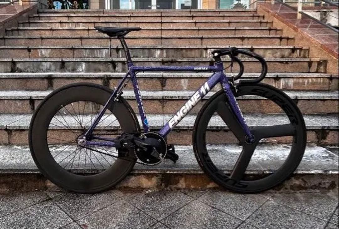 T*E様 enjine11 ピスト　M 美品！　シングル　フレームセット　エンジ