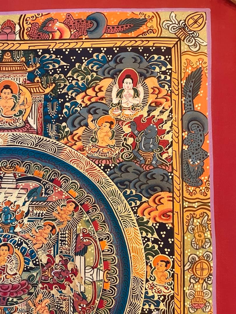 チベット密教 手描き曼荼羅（マンダラ）タンカ【新品・一点物】肉筆画 11