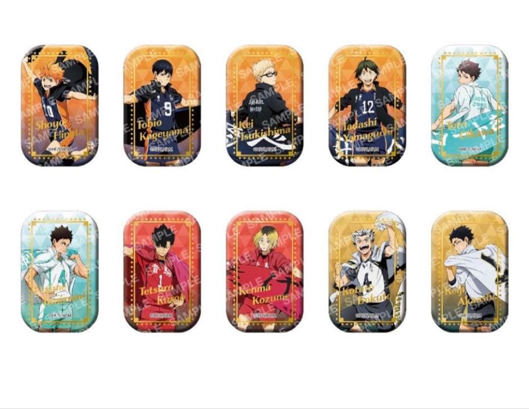 ハイキュー！！横断幕イラスト　スクエア缶バッジセット　第1弾　第2弾　セット