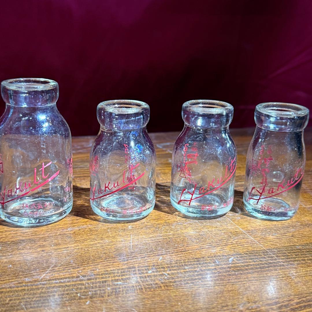 希少 レトロ 昭和 当時物 ガラス 瓶 小瓶 ヤクルト まとめ クロレラ