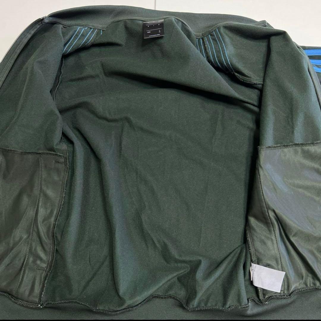 adidas ジャージ　セットアップ　３本ライン　上下　ダークグリーン