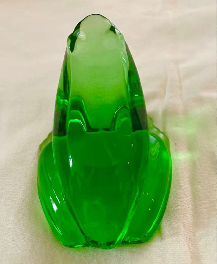 オ*ル様 バカラ　クリスタル　カエル　透明緑色