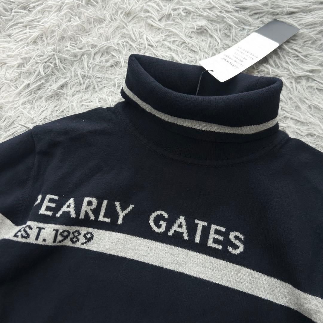 新品　パーリーゲイツ　ニット　セーター　タートルネック　ネイビー　サイズ3