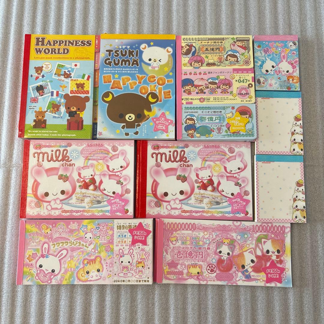 フワフワらびちゃん　他１０冊　平成レトロ　メモ帳 カミオジャパン　クラックス