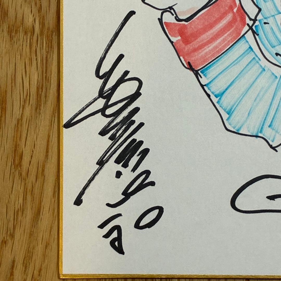 安彦良和　機動戦士ガンダムTHE ORIGIN　直筆カラーイラストサイン色紙