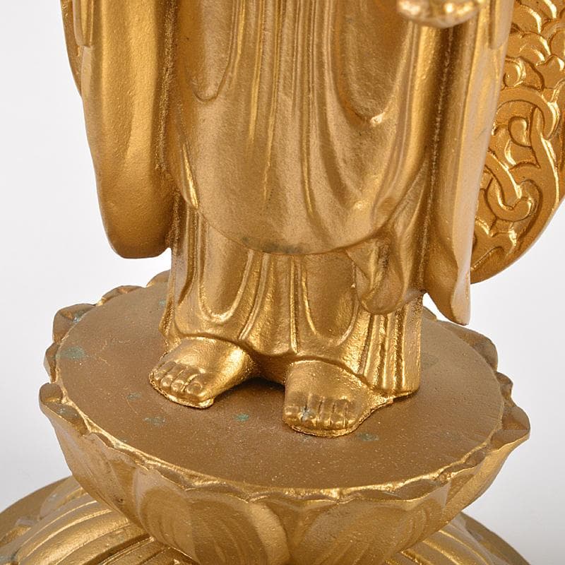 仏教美術　古銅鍍金　観音菩薩像　仏像　C　6593