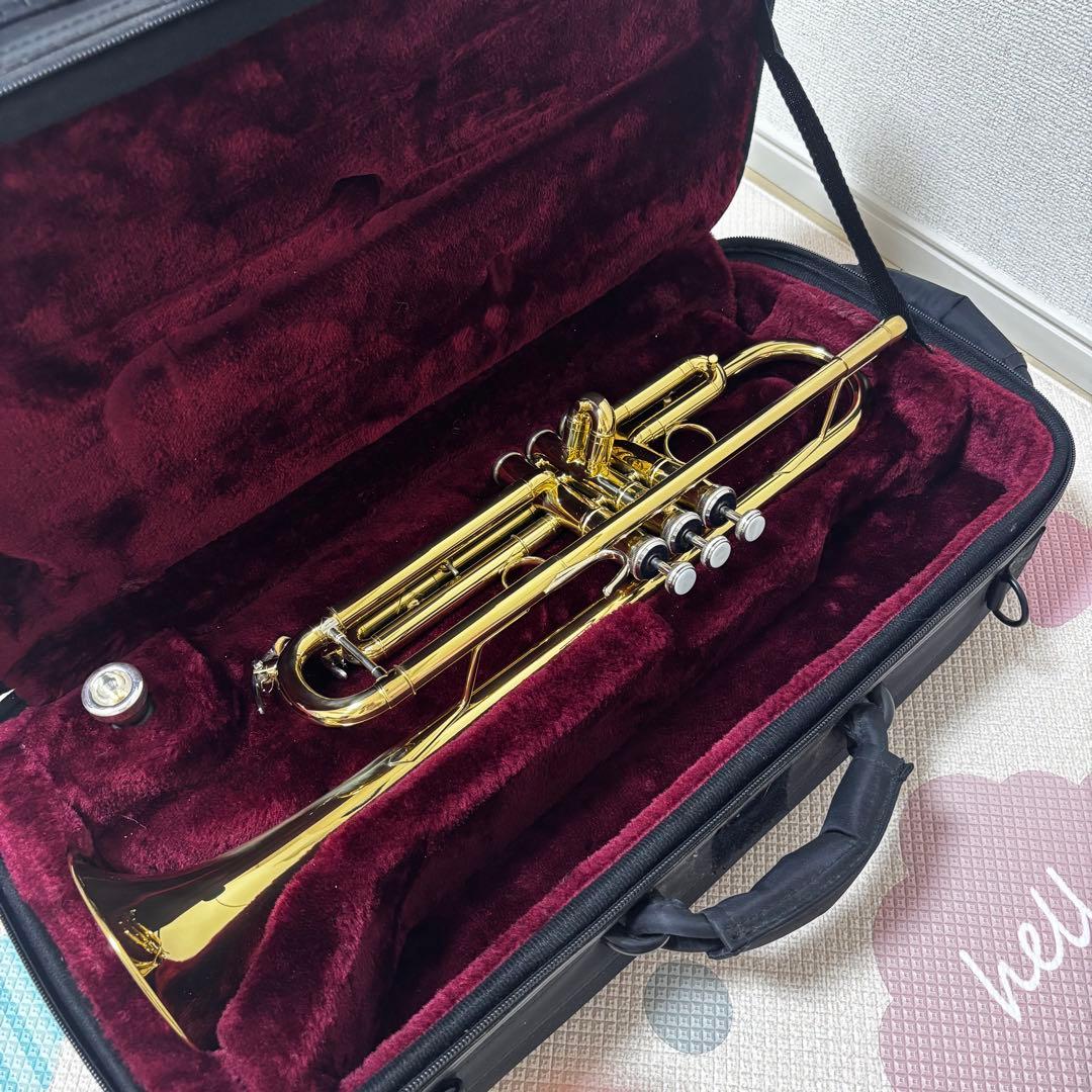 【ほぼ未使用】BRIILER トランペット ケース・付属品付き 初心者向け