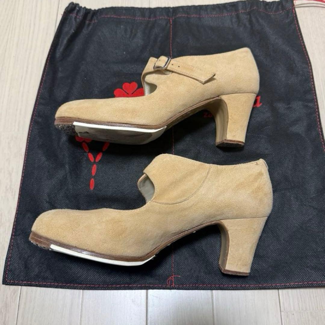 【週末セール】【美品】フラメンコシューズ38 ½ 24.5cmブレリア・サバテス